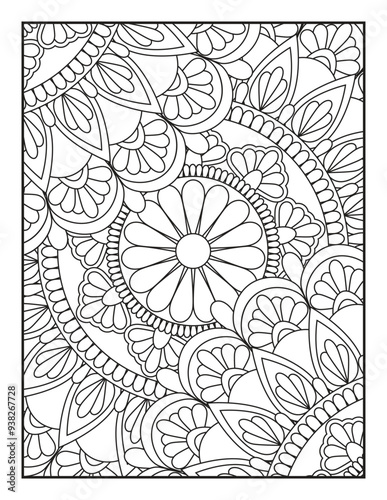 Mandala Coloring Book For Adult. Mandala Coloring Book. Ornamental mandala adult coloring book page.