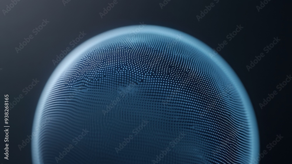 A blue sphere with a lot of dots on it A blue sphere with a lot of dots on it