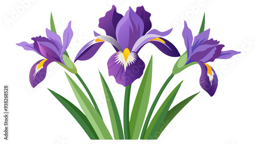 iris flower isolated on white background, iris illustration, iris flower vector