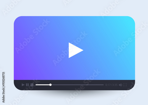 Flat video player template for web and mobile apps.