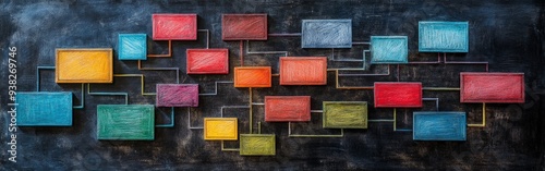 Chaotic Organizational Decision Tree on Chalkboard