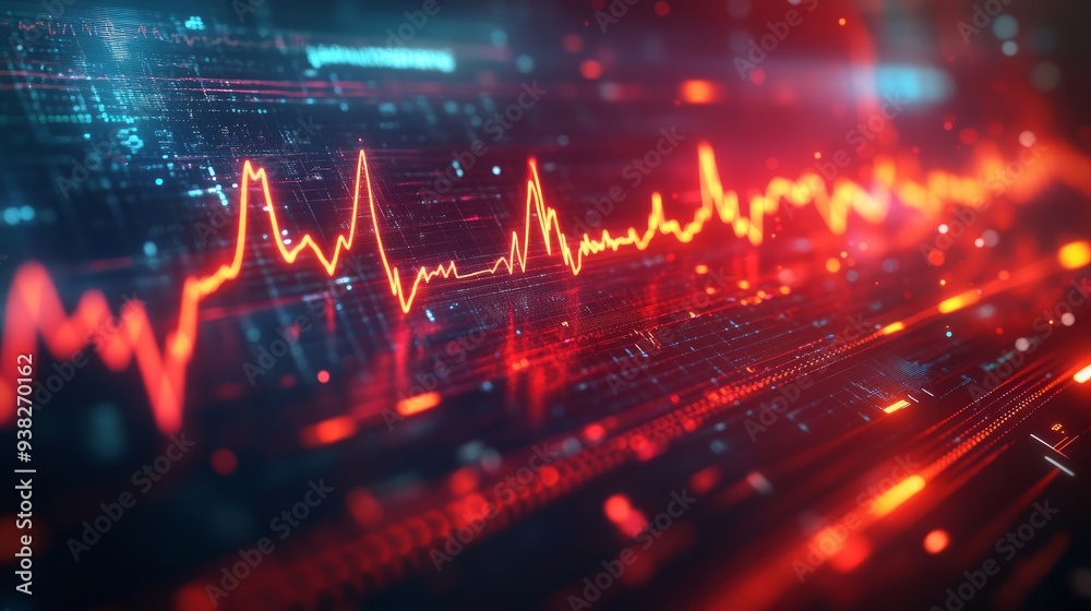 A heart monitor displaying a steady heartbeat
