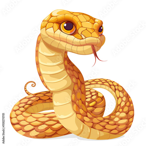 The Chinese Year of the Snake. A cute cartoon snake. 