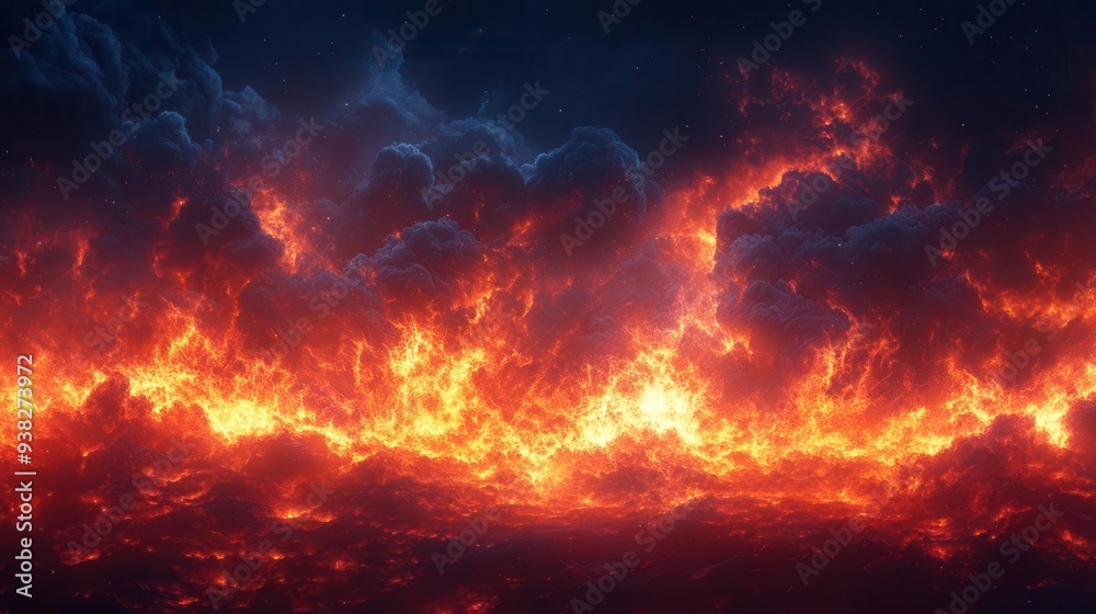 dramatic explosion border with billowing dark smoke and glowing red lava intense heat radiates from the fiery edges creating a stark contrast against a shadowy background dramatic explosion border with billowing dark smoke and glowing red lava intense heat radiates from the fiery edges creating a stark contrast against a shadowy background