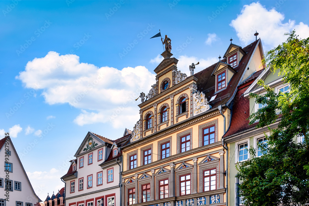 Obraz premium Beautiful facades on Fischmarkt in Erfurt, Thuringia, Germany
