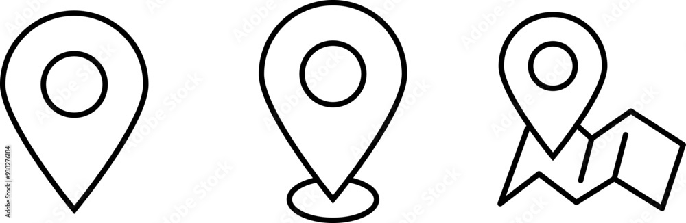 Set of Location Map Icon Sign Destination GPS Pin Pointer Vector Illustration Set of Location Map Icon Sign Destination GPS Pin Pointer Vector Illustration