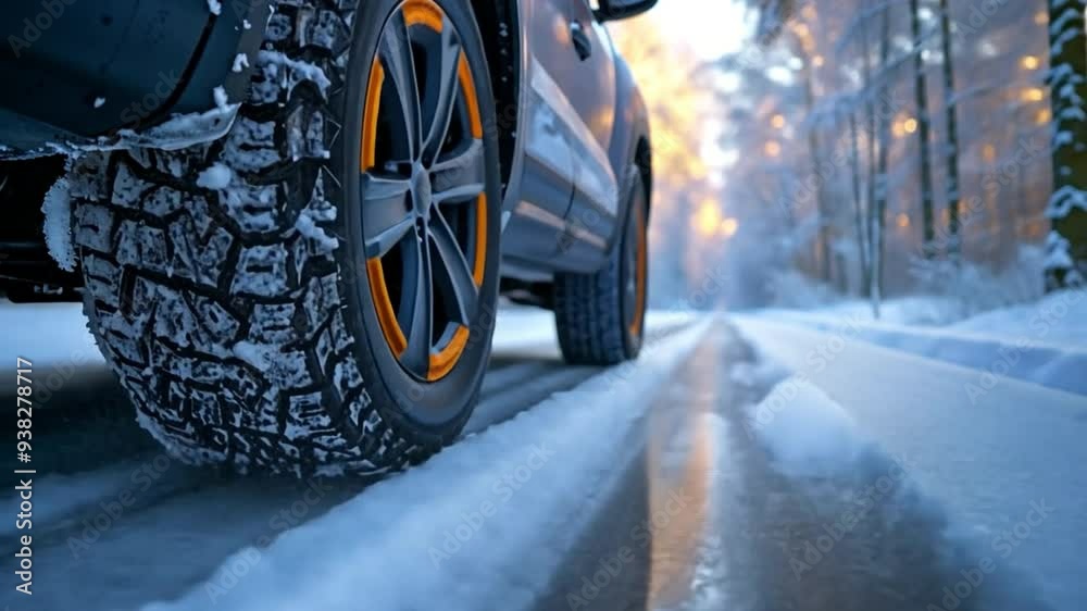 A winter wheel ready to be fitted to an automobile A winter wheel ready to be fitted to an automobile