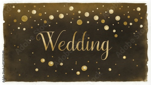 Gold Confetti Wedding Announcement Banner photo