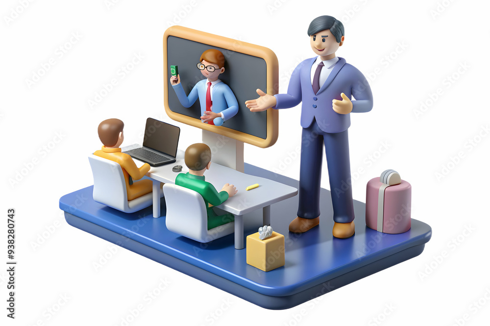 Remote teacher leading engaging online class with students on digital platform. Remote teacher leading engaging online class with students on digital platform.