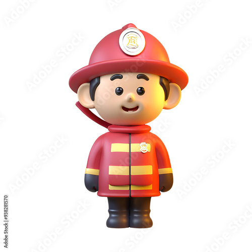 Wallpaper Mural Cartoon firefighter model 3D Torontodigital.ca