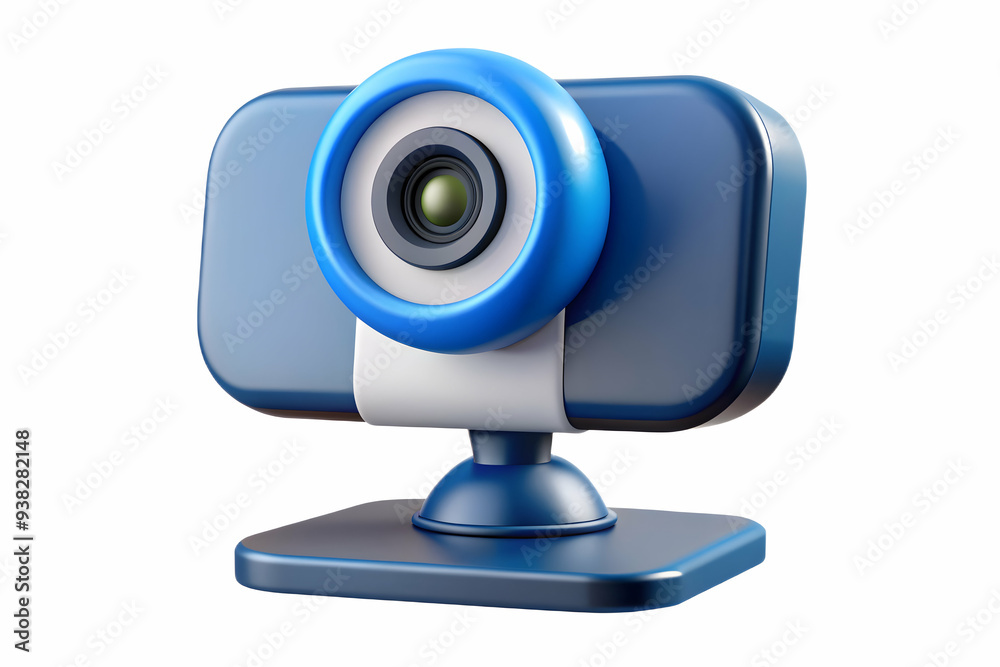 Modern webcam on flat screen monitor for virtual meetings, isolated on white background. Photo Stock Concept. Modern webcam on flat screen monitor for virtual meetings, isolated on white background. Photo Stock Concept.