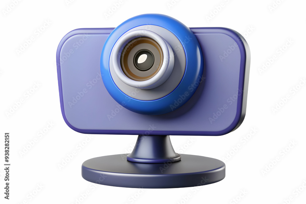 Modern webcam on monitor for virtual meetings on white background. Photo stock concept. Modern webcam on monitor for virtual meetings on white background. Photo stock concept.