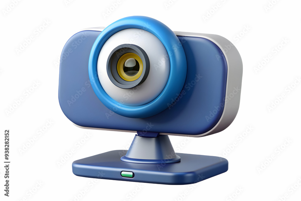 Modern webcam and monitor setup for virtual meetings on white background. Photo stock concept. Modern webcam and monitor setup for virtual meetings on white background. Photo stock concept.