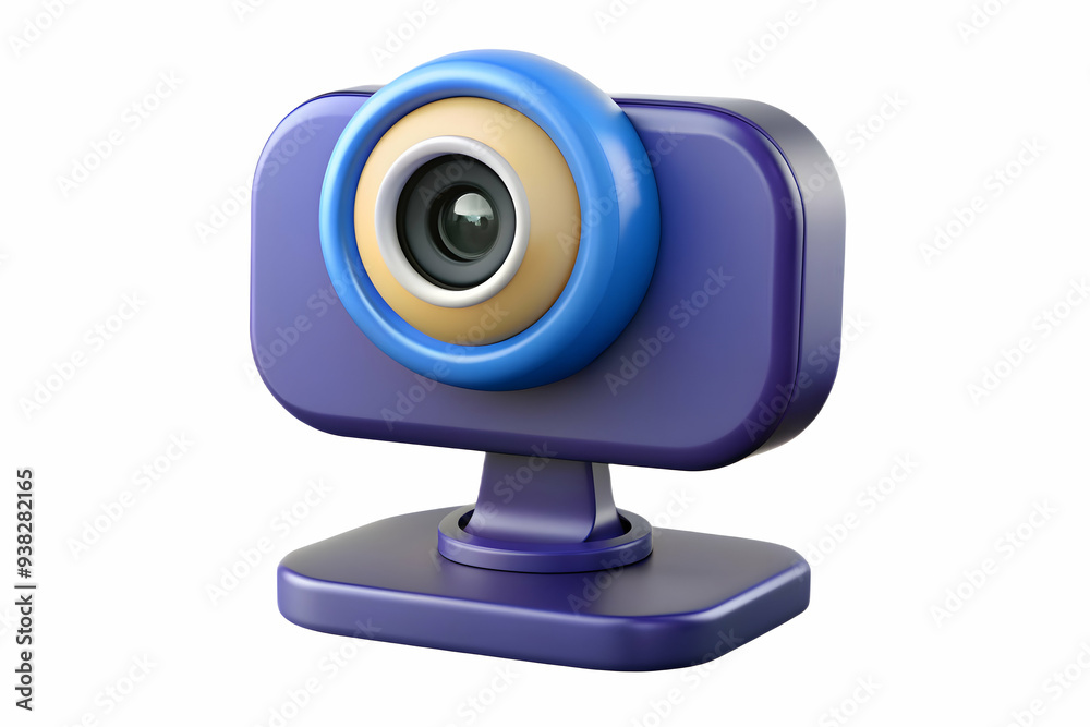 Modern webcam on flat screen monitor for virtual meetings on white background in stock photo concept Modern webcam on flat screen monitor for virtual meetings on white background in stock photo concept