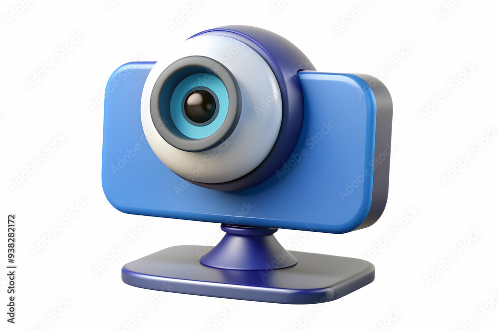Modern webcam on flat screen monitor for virtual meetings on white background - Photo Stock Modern webcam on flat screen monitor for virtual meetings on white background - Photo Stock