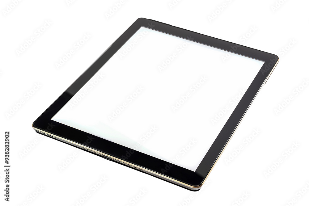 Sleek Touchscreen Tablet with Blank Interface Isolated on Transparent Background Sleek Touchscreen Tablet with Blank Interface Isolated on Transparent Background