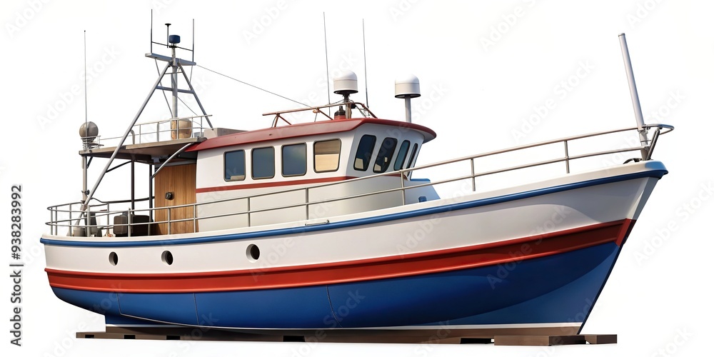A detailed description of the fishing boat on a white background symmetrical, watercraft, fishing industry,fishing boat, fishing expedition, maritime, isolated, seafaring, fisherman A detailed description of the fishing boat on a white background symmetrical, watercraft, fishing industry,fishing boat, fishing expedition, maritime, isolated, seafaring, fisherman