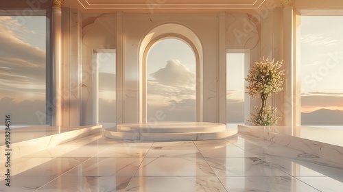 Product Podium with Luxury Architecture. AI generated illustration