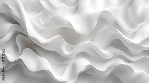 elegant whiteonwhite seamless wave pattern subtle textural variations creating depth and movement minimalist yet sophisticated design for luxurious interiors or fashion
