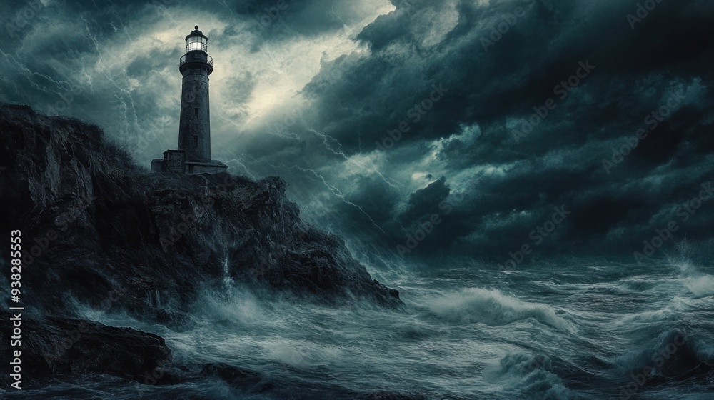 Fototapeta premium Lighthouse in a Storm