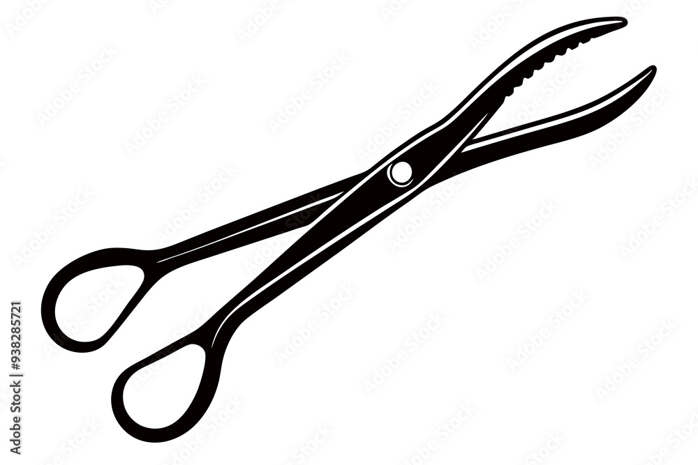 Dental Forceps on a White Background art vector illustration