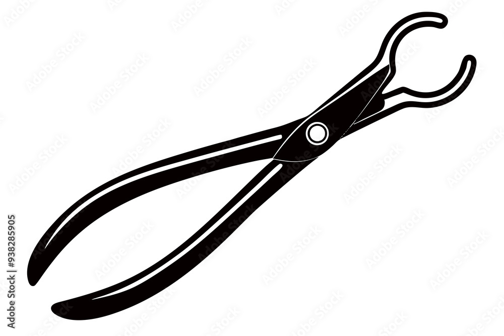 Dental Forceps on a White Background art vector illustration Dental Forceps on a White Background art vector illustration