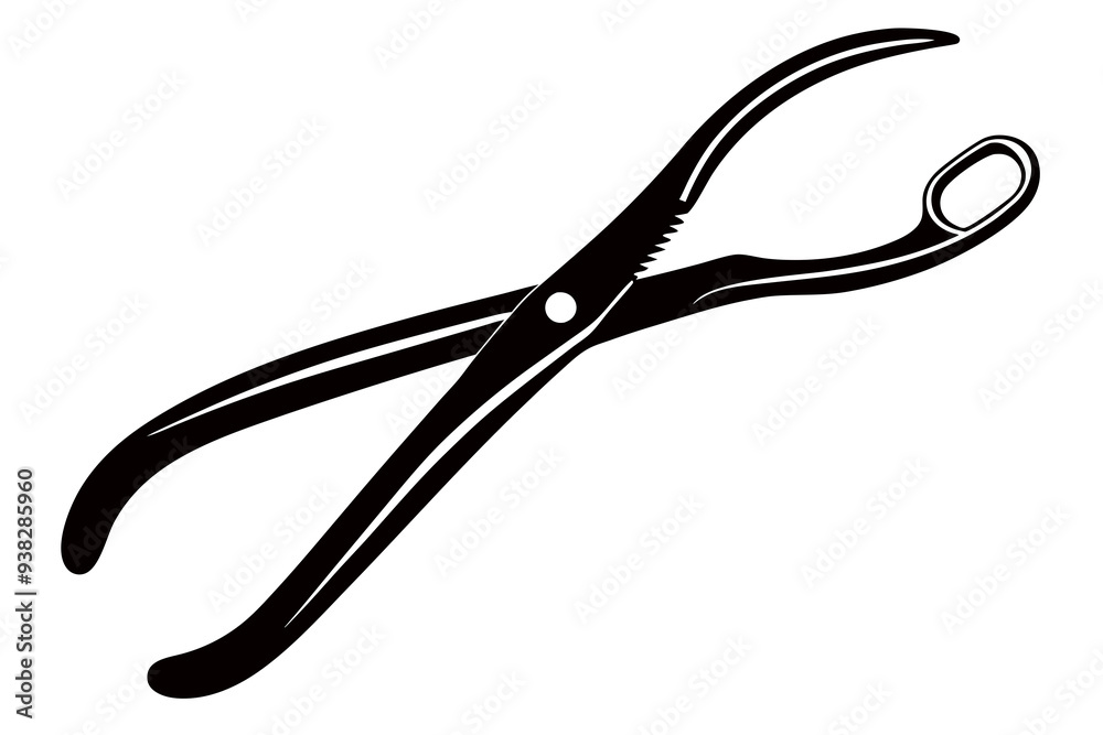 Dental Forceps on a White Background art vector illustration Dental Forceps on a White Background art vector illustration