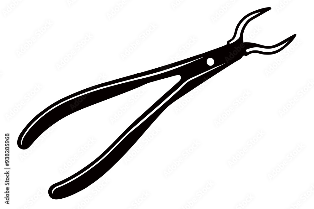 Dental Forceps on a White Background art vector illustration Dental Forceps on a White Background art vector illustration