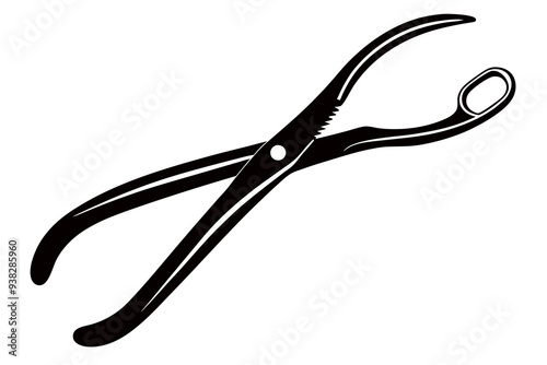 Dental Forceps on a White Background art vector illustration