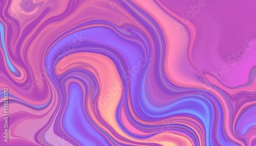 Abstract wavy liquid pattern in vivid colors of purple, orange, and blue. generate AI