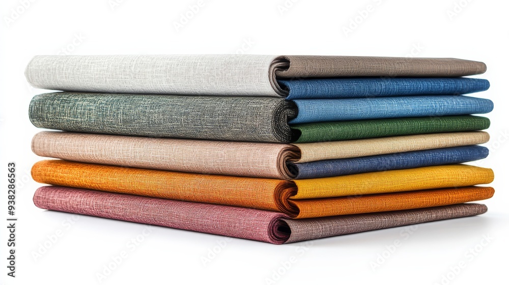 Stack of Colorful Fabric Rolls. Stack of Colorful Fabric Rolls.