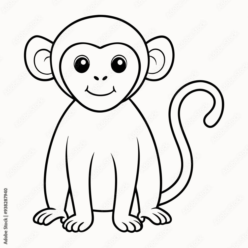 White Monkey with Blue Sky Background art vector illustration White Monkey with Blue Sky Background art vector illustration
