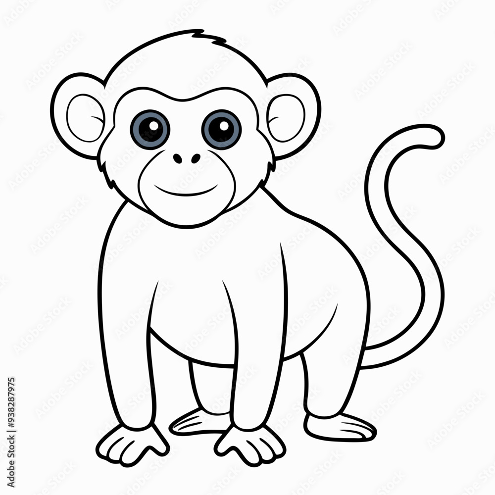 White Monkey with Blue Sky Background art vector illustration White Monkey with Blue Sky Background art vector illustration