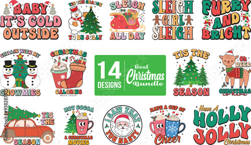 Best Christmas Sublimation And Retro Design Bundle