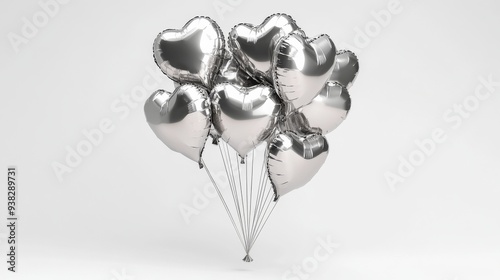 Silver Heart Balloons.