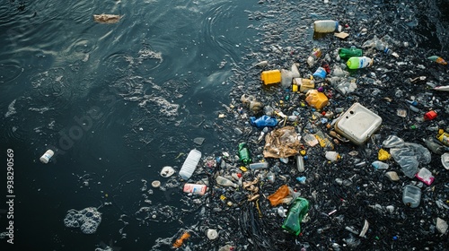 A devestating shot of plastic waste in the ocean. Water Pollution photo