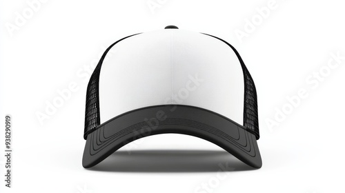 Blank Black and White Trucker Cap Mockup.