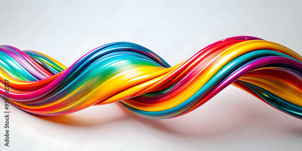 Dynamic Abstract Digital Art of Colorful Waves Symbolizing Family Unity and Diversity. Perfect for Family Support and Inclusivity Banners in Photo Stock Concept.