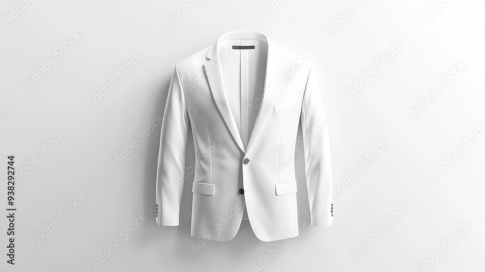 White Blazer Mockup on White Background. White Blazer Mockup on White Background.
