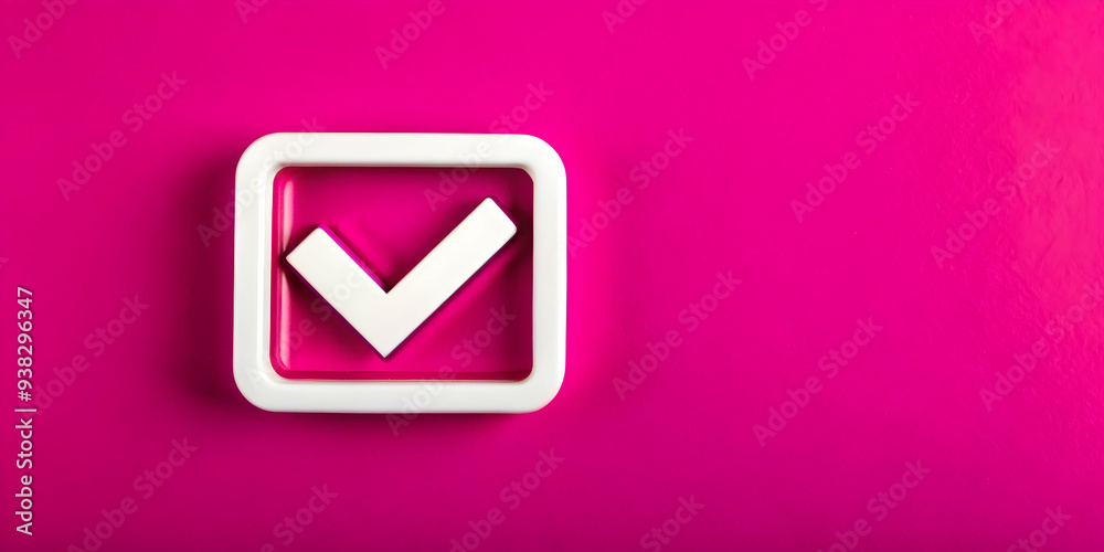 Online Poll Icon with Checkmarks for Virtual Meetings on White Background - Minimalistic Photo Stock Concept Online Poll Icon with Checkmarks for Virtual Meetings on White Background - Minimalistic Photo Stock Concept