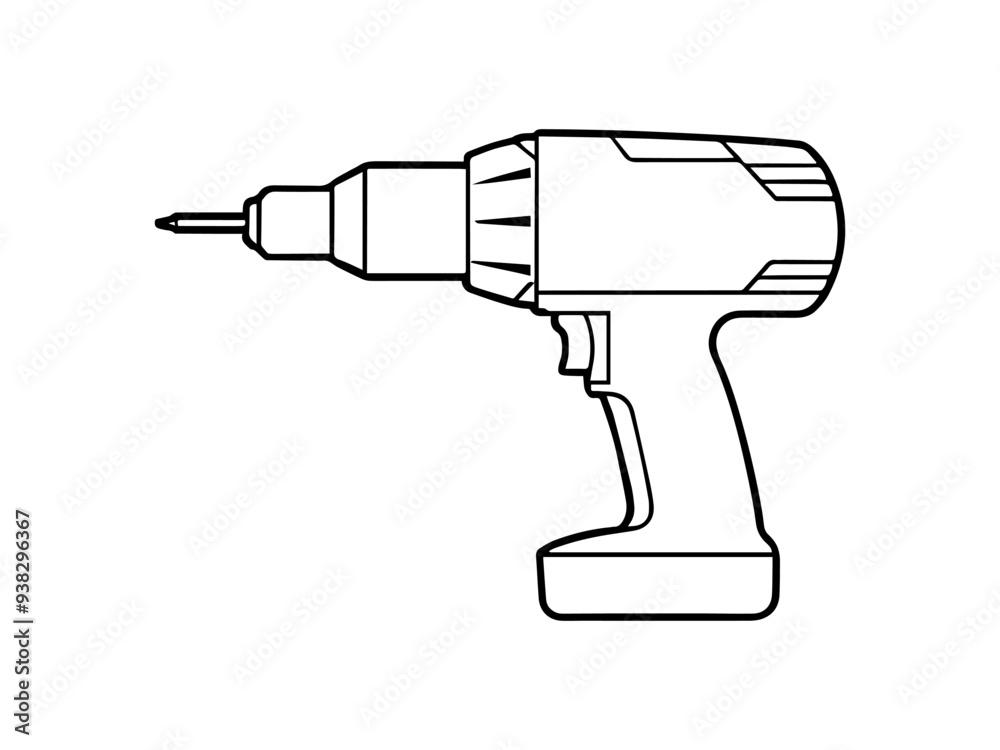 drill silhouette vector illustration, line art drill silhouette vector illustration, line art