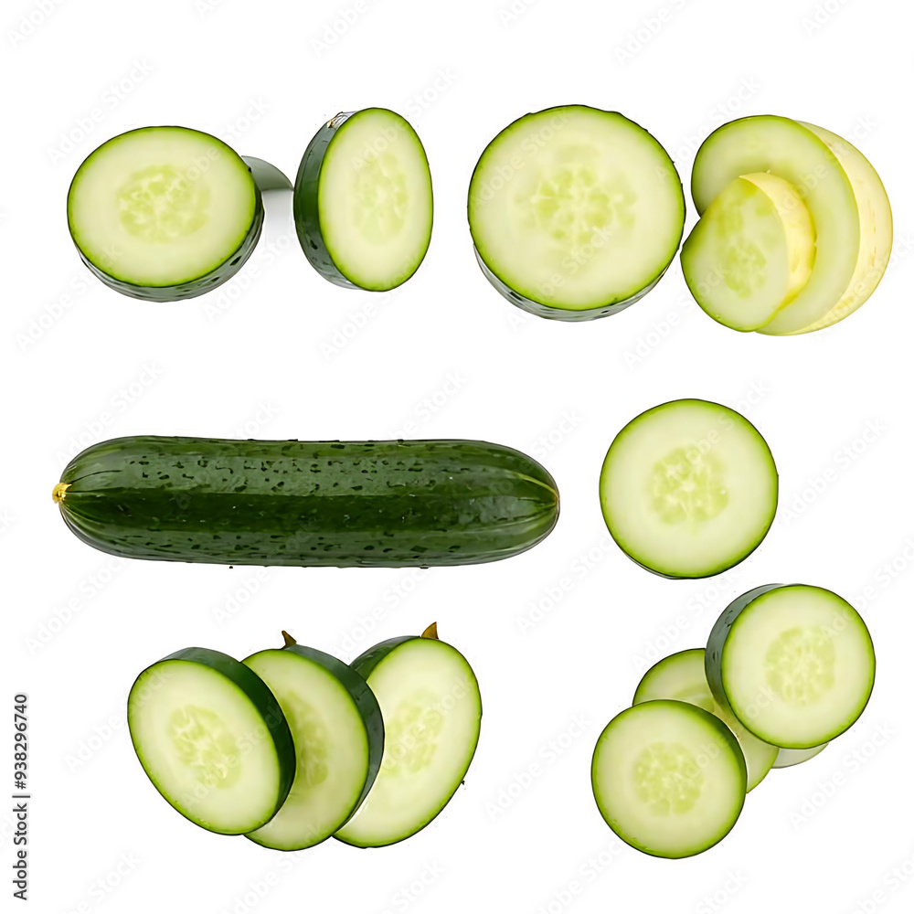 set of cucumber slices set of cucumber slices