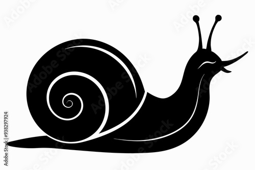 Snail silhouette vector, Snail icon