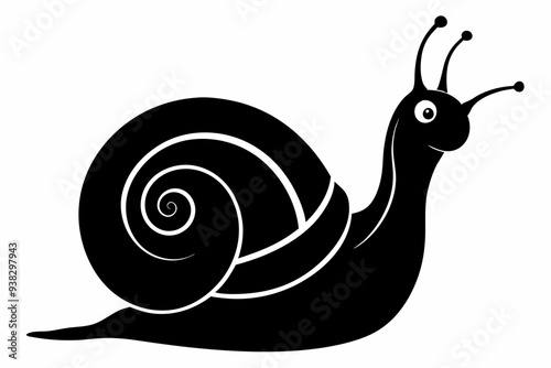 Snail silhouette vector, Snail icon