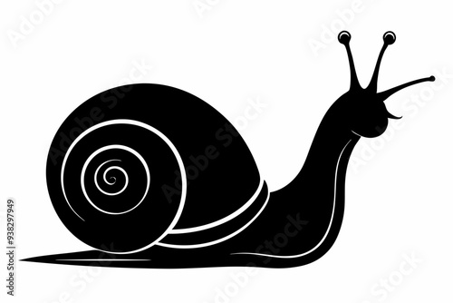 Snail silhouette vector, Snail icon