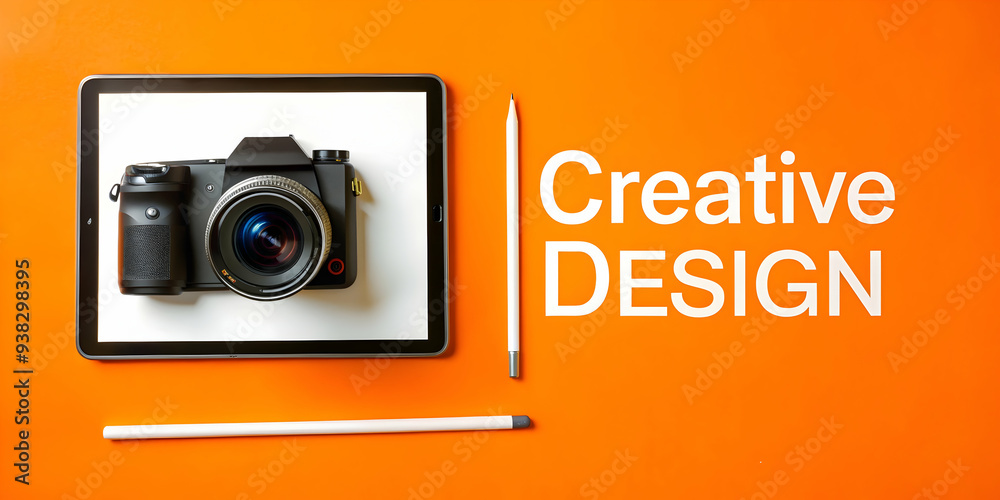 Obraz premium Creative tablet and stylus isolated on white background, emphasizing design tools for workspace. Sleek, minimalist setup for design flexibility.