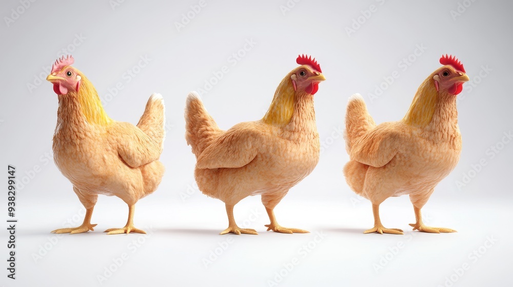 Fototapeta premium Three Chickens