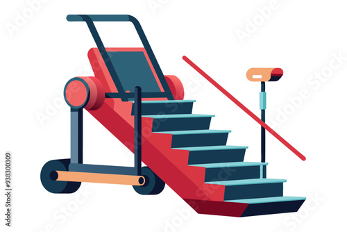 Stair climber vector art illustration