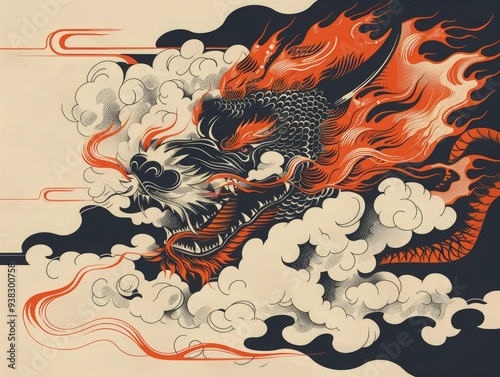 Monster Wallpaper illustration for full print t-shirt design, web background or for poster.