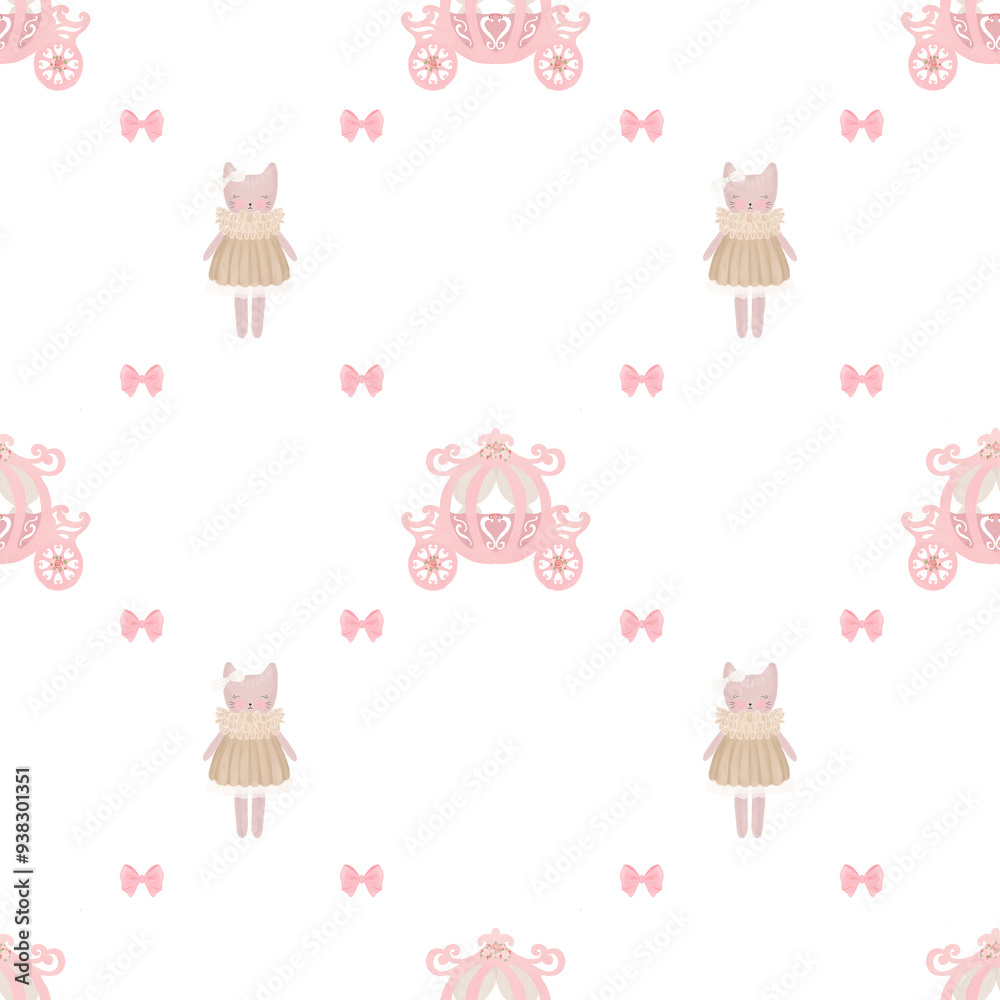 Fototapeta premium Seamless watercolor pattern. Ideal for printing on fabric and paper